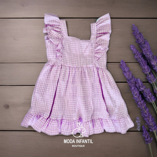 Vestido para niña "Lavanda" - Fresco, ideal para primavera (tallas 1 a 3x)