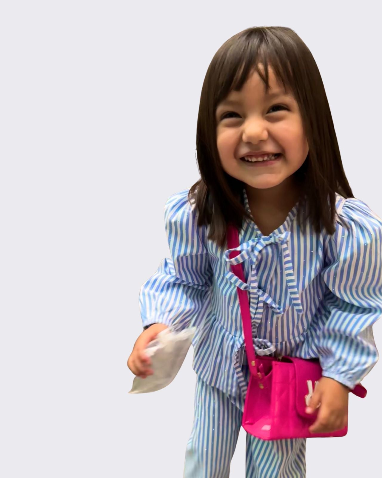 Conjunto infantil rayado azul con blanco – (Tallas 4 a 14 años)