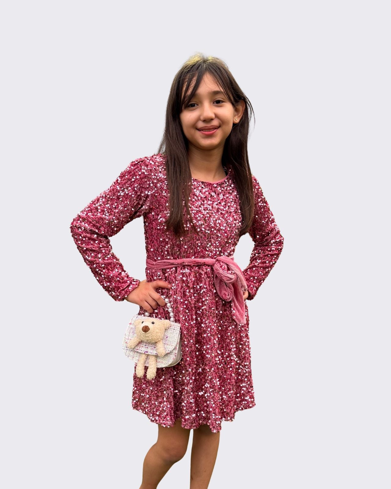 Vestido Infantil - Lentejuelas (tallas 4 a 14 años)